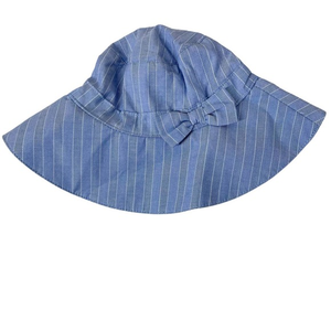 Janie and Jack Baby Sun‎ Hat Blue Pinstripe with Bow Size 0-6M